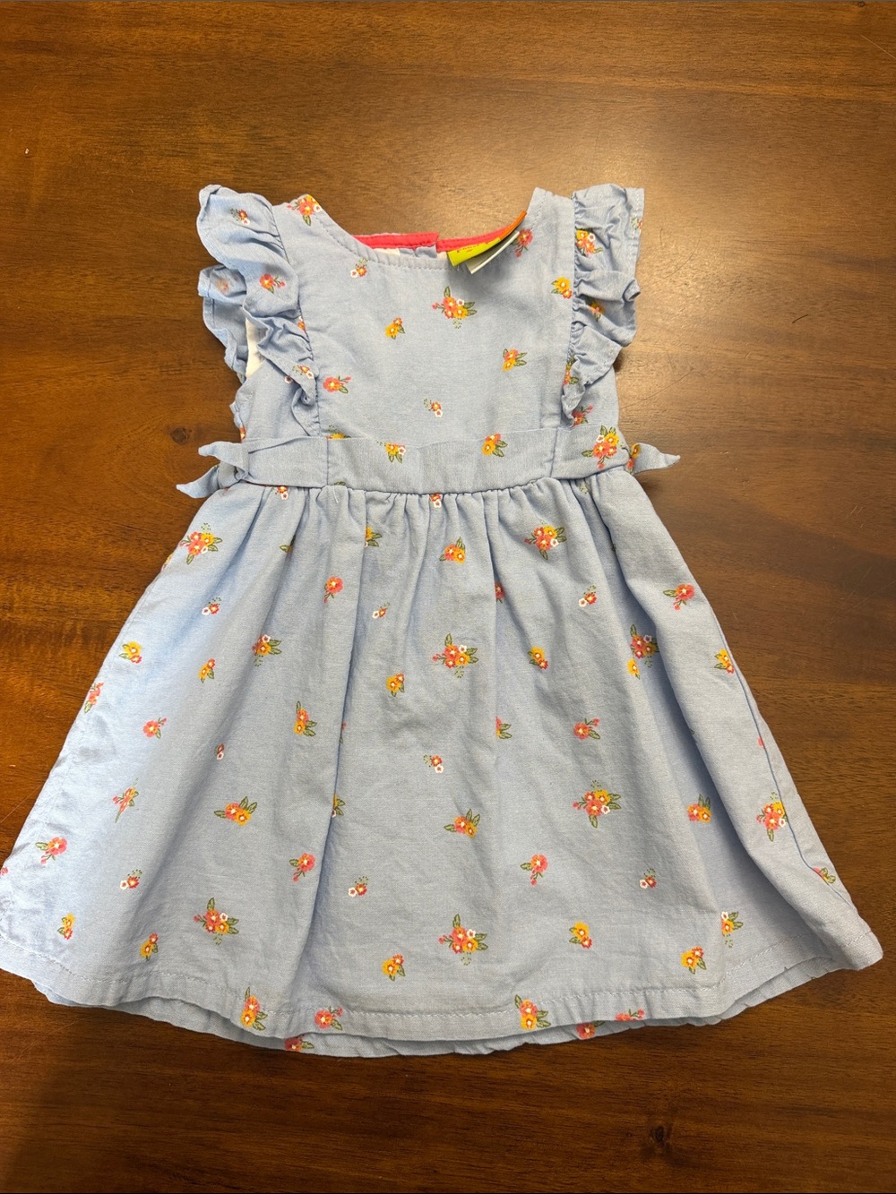Penelope Mack Light Blue Floral Ruffle Dress